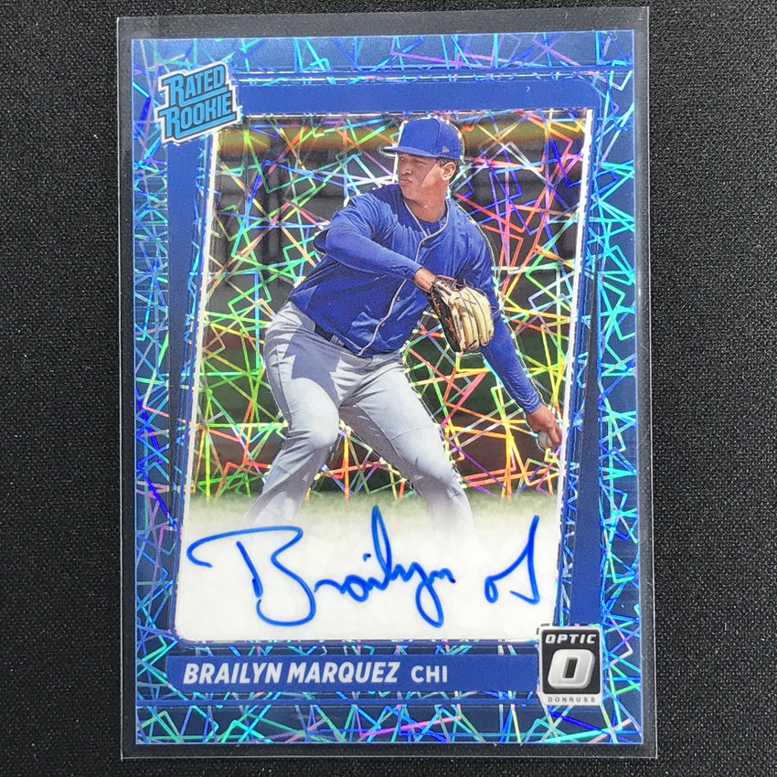 2021 Donruss Optic Brailyn Marquez Rookie Auto Carolina Blue Velocity 57/75