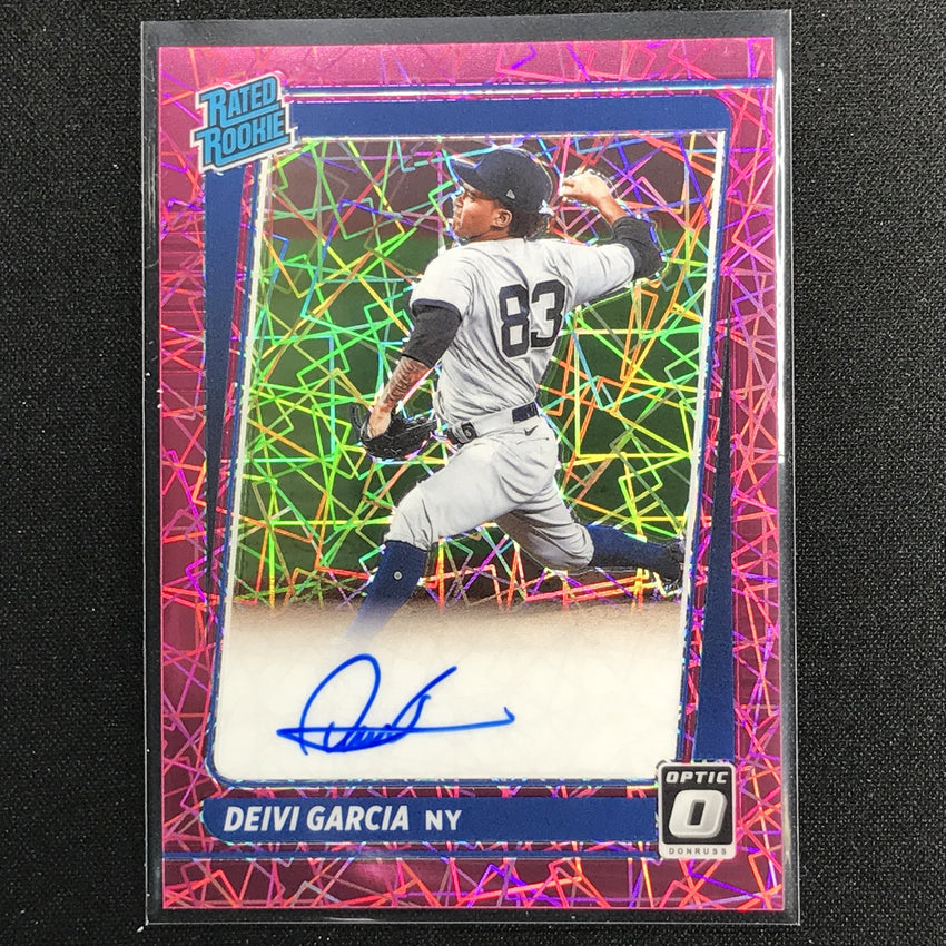 2021 Donruss Optic Deivi Garcia Rated Rookie Signatures Auto Pink Velocity 28/75