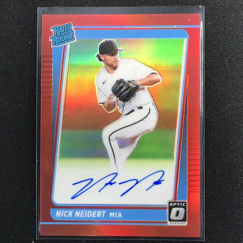 2021 Donruss Optic Nick Neidert Rated Rookie Signatures Auto Red 14/50