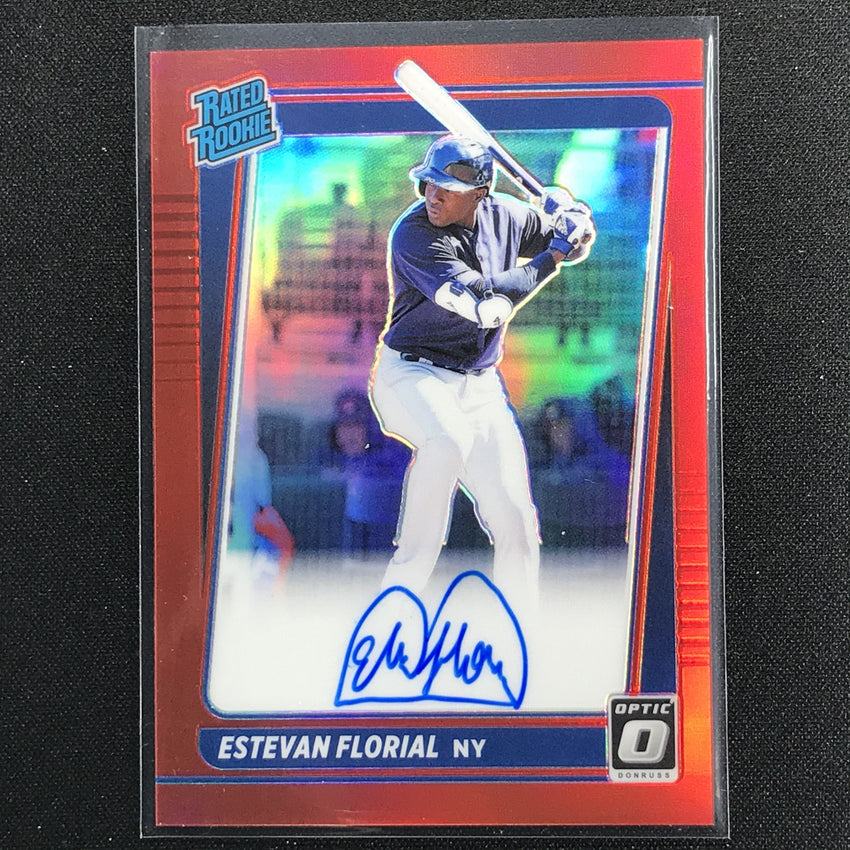 2021 Donruss Optic Estevan Florial Rated Rookie Signatures Auto Red 3/50