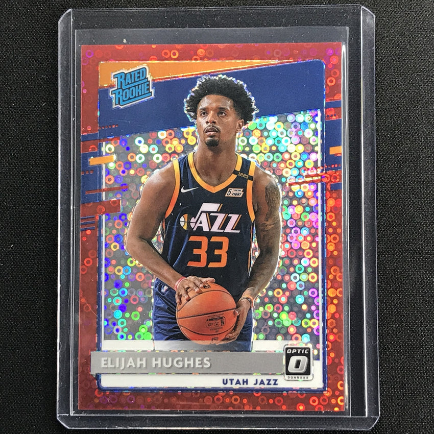 2020-21 Donruss Optic Elijah Hughes Rated Rookie Fast Break Red Disco 47/85