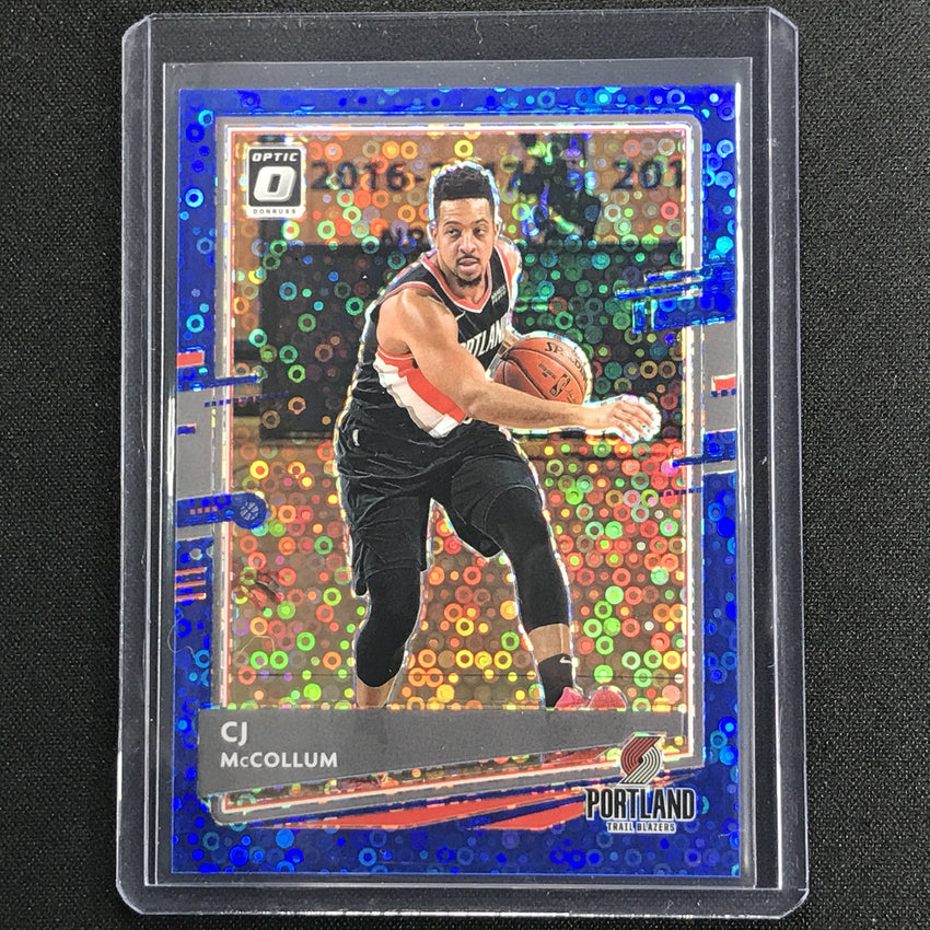 2020-21 Donruss Optic Cj Mccollum Fast Break Blue Disco 34/50