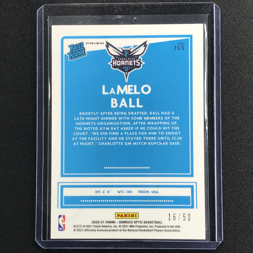 2020-21 Donruss Optic Lamelo Ball Rated Rookie Fast Break Blue Disco 16/50