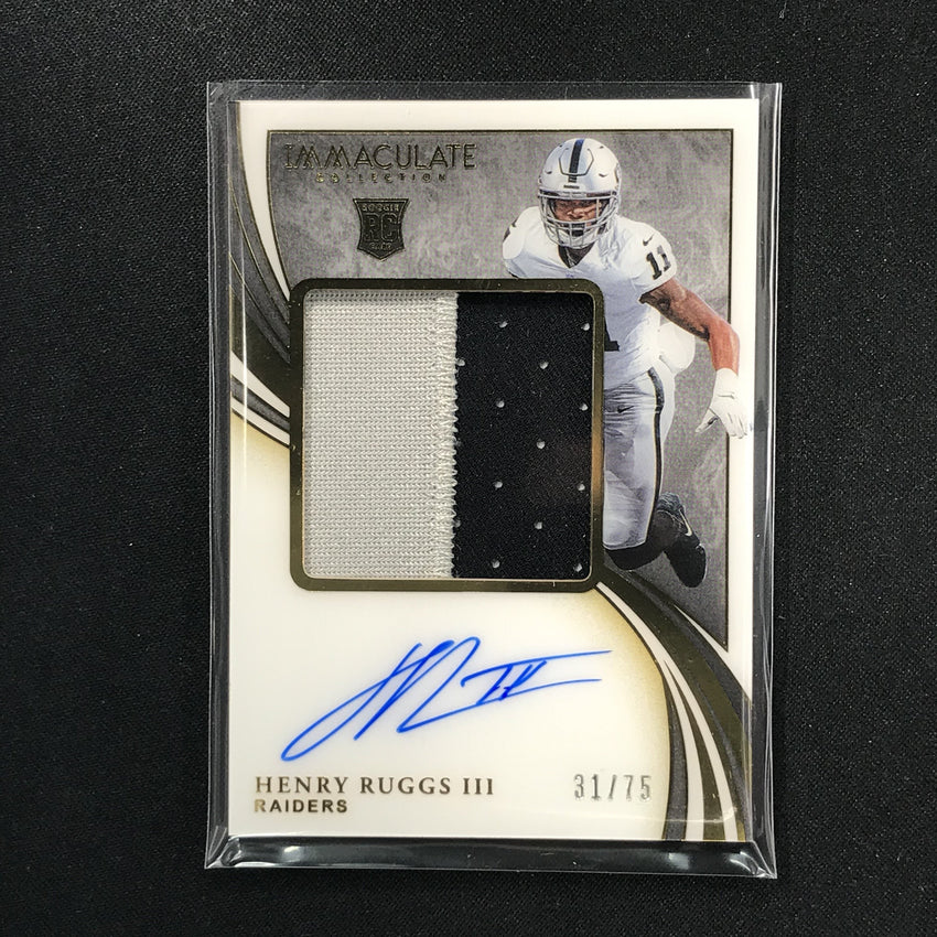 2020 Immaculate HENRY RUGGS III Premium Patch Rookie Autograph 31/75-Cherry Collectables