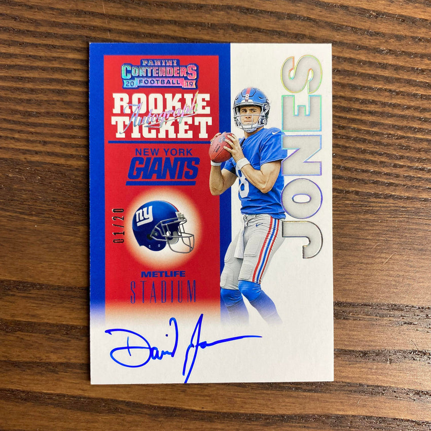 2019 Contenders Daniel Jones Throwback Rookie Ticket Auto 1/20