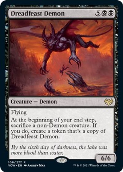 Foil Dreadfeast Demon - 108/277 - Rare Crimson Vow