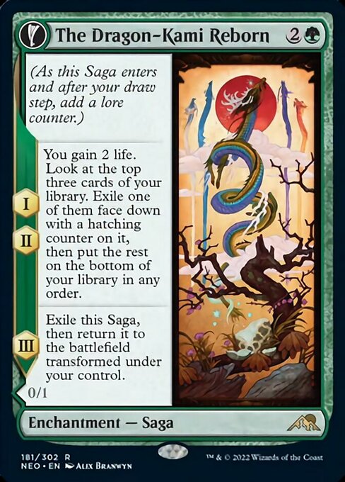 The Dragon-Kami Reborn // Dragon-Kami's Egg 181/302 -  Kamigawa Neon Dynasty RARE