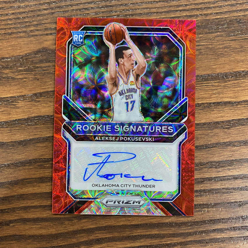 2020-21 Prizm Aleksej Pokusevski Rookie Signatures Auto Choice Red No Apk B