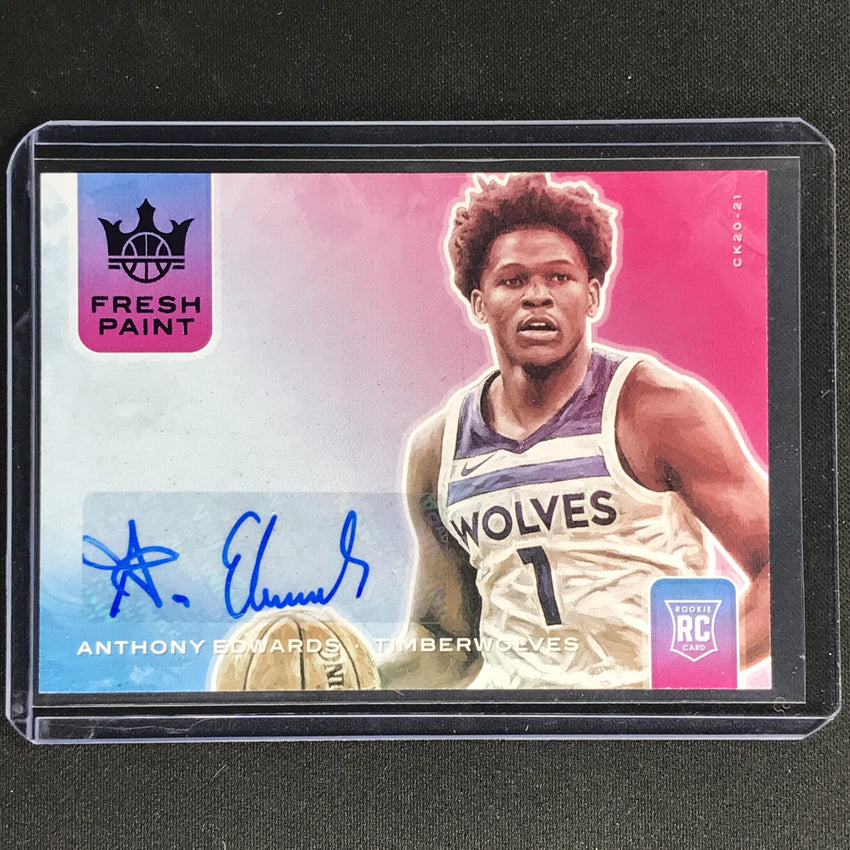 2020-21 Court Kings Anthony Edwards Fresh Paint Rookie Auto Violet 8/35