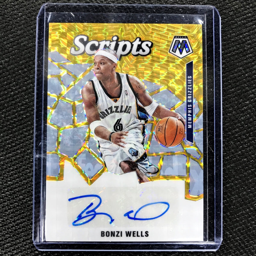 2019-20 Mosaic BONZI WELLS Gold Scripts Auto 10/25-Cherry Collectables