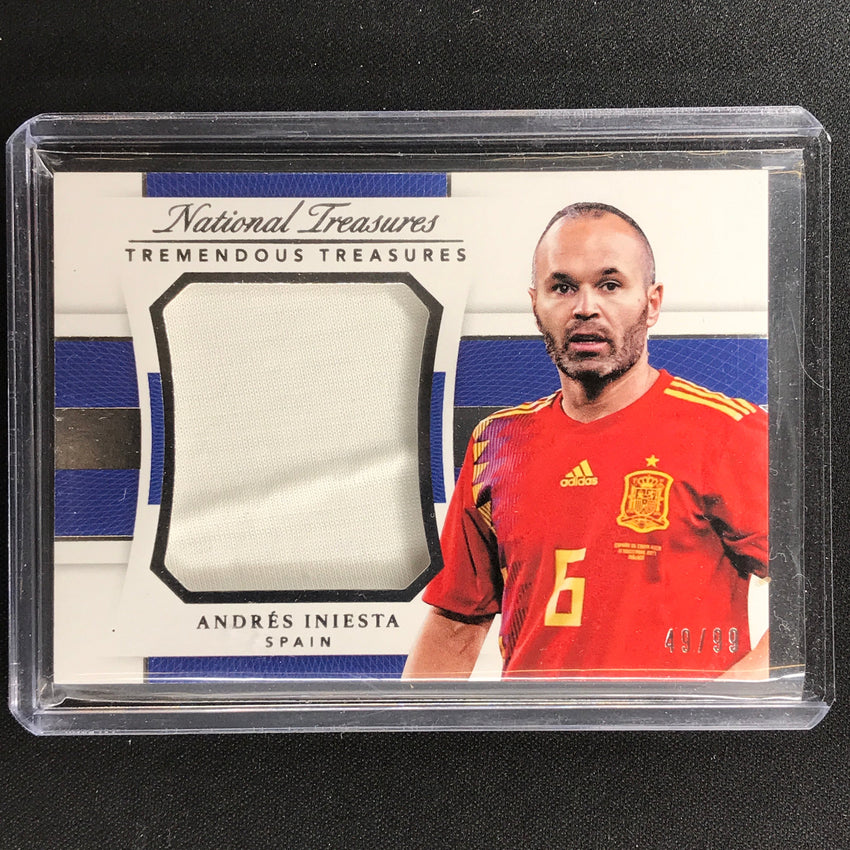 2018 National Treasures Andres Iniesta Tremendous Treasures Relic 49/99