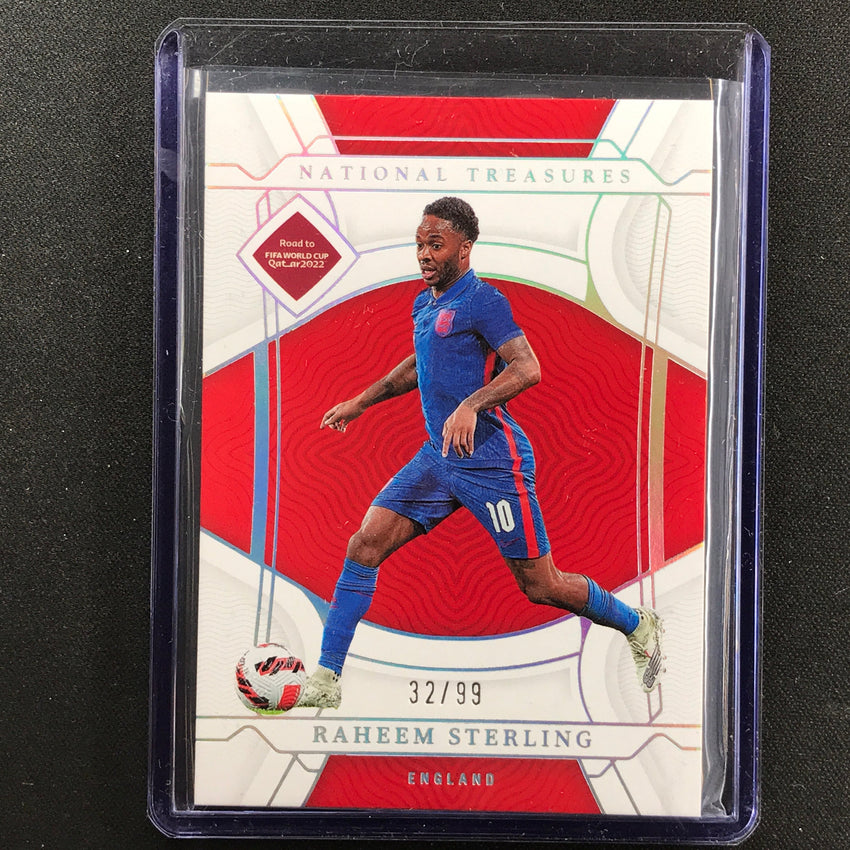 2022 National Treasures World Cup Qatar Raheem Sterling Base 32/99