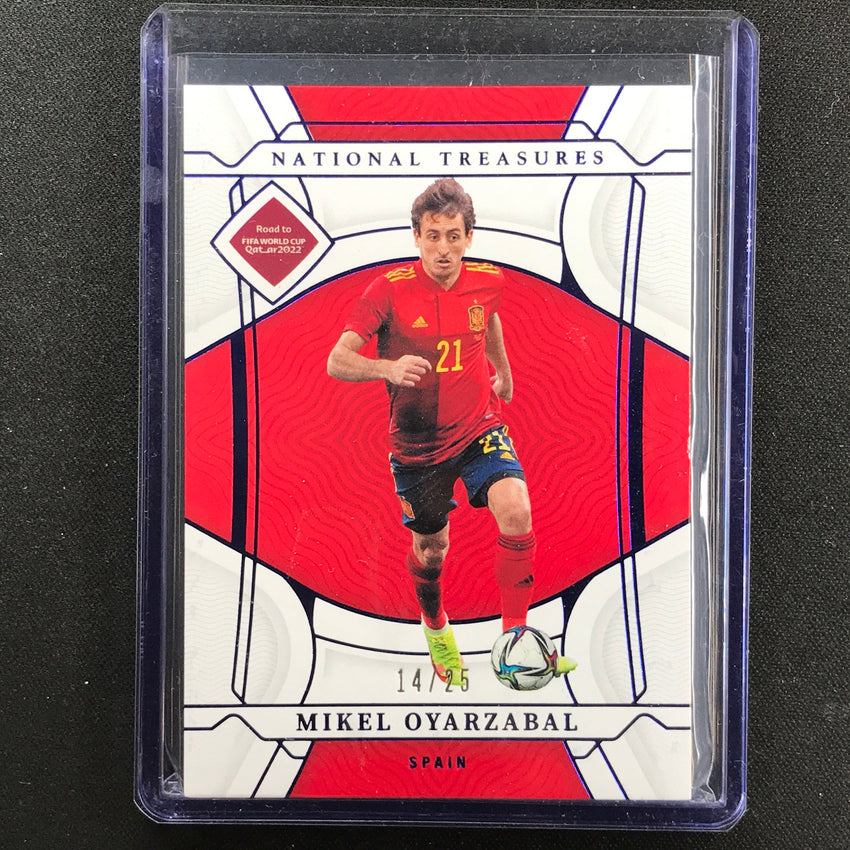 2022 National Treasures World Cup Qatar Mikel Oyarzabal Base Sapphire 14/25