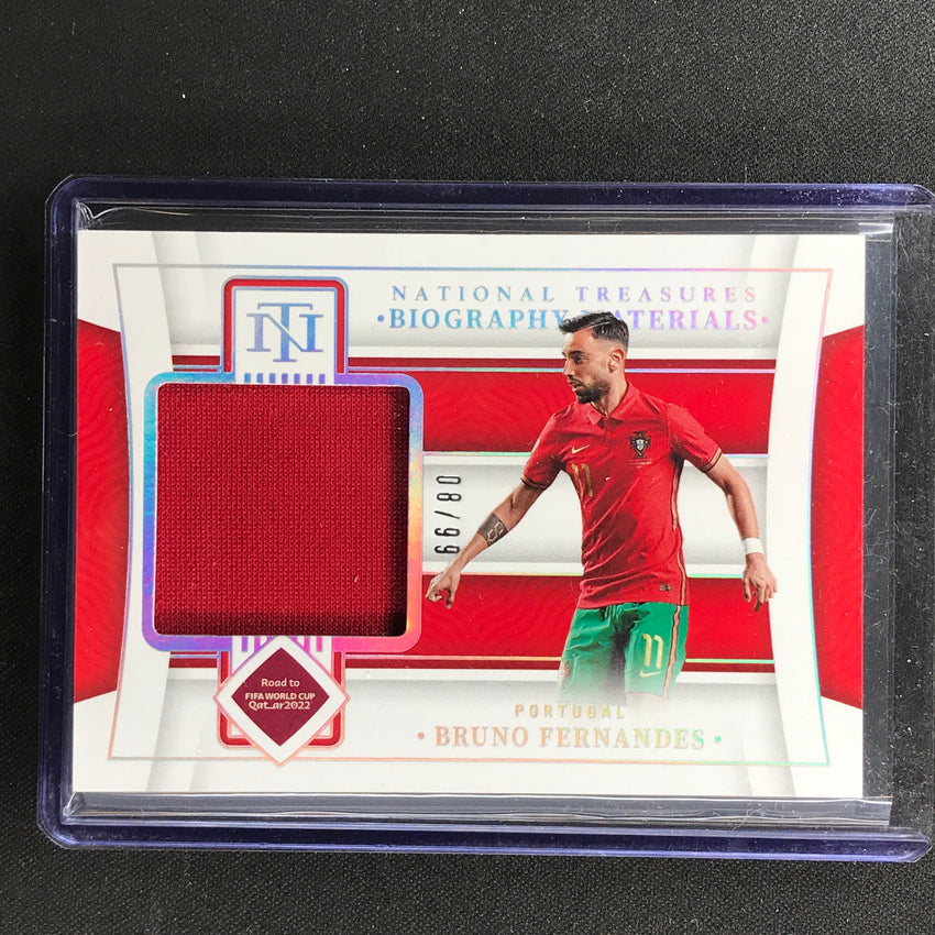 2022 National Treasures World Cup Qatar Bruno Fernandes Biography Materials 8/99