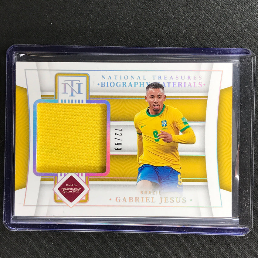2022 National Treasures World Cup Qatar Gabriel Jesus Biography Materials 72/99