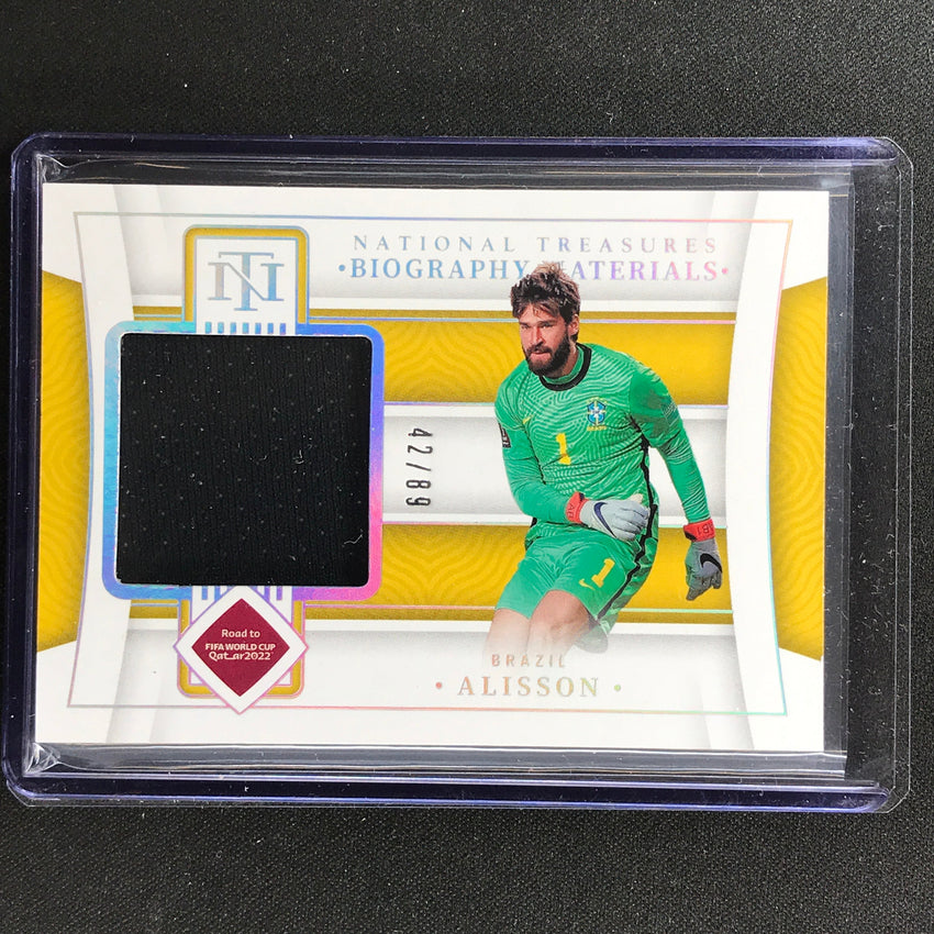 2022 National Treasures World Cup Qatar Alisson Biography Materials Relic 42/89