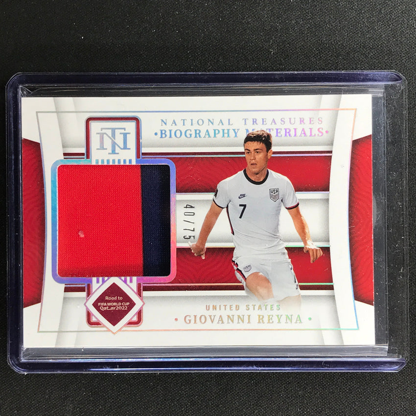 2022 National Treasures World Cup Qatar Giovanni Reyna Biography Materials 40/75