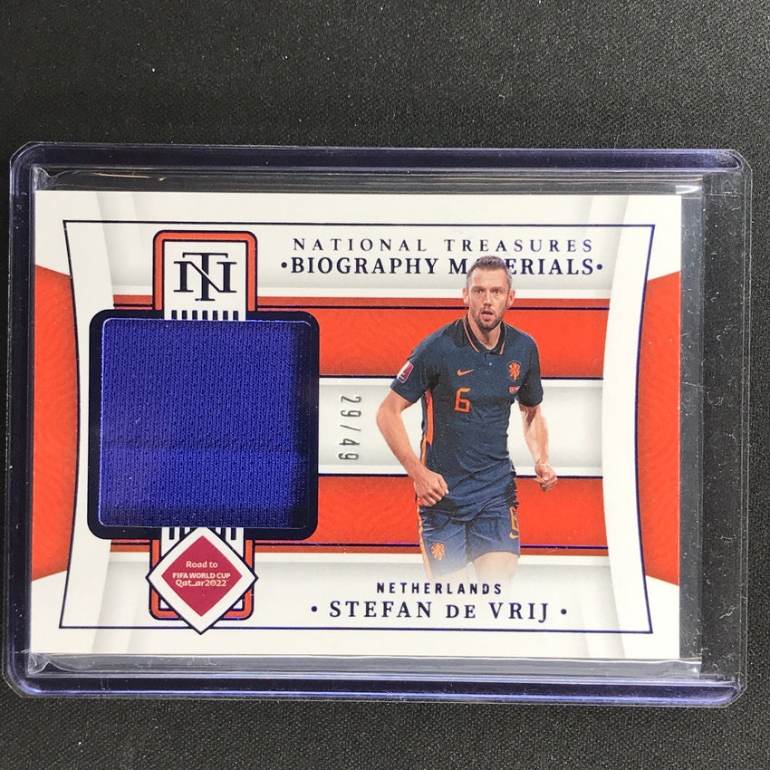 2022 National Treasures World Cup Qatar Stefan De Vrij Biography Relic 29/49
