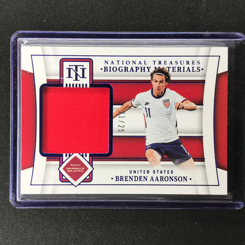 2022 National Treasures World Cup Qatar Brenden Aaronson Biography Relic 21/25