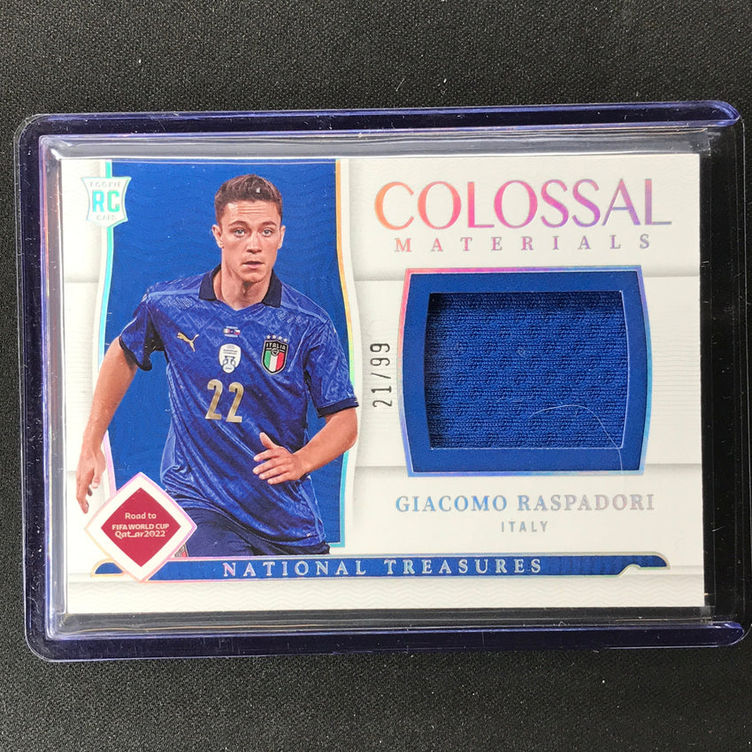 2022 National Treasures World Cup Qatar Giacomo Raspadori Colossal Rookie 21/99