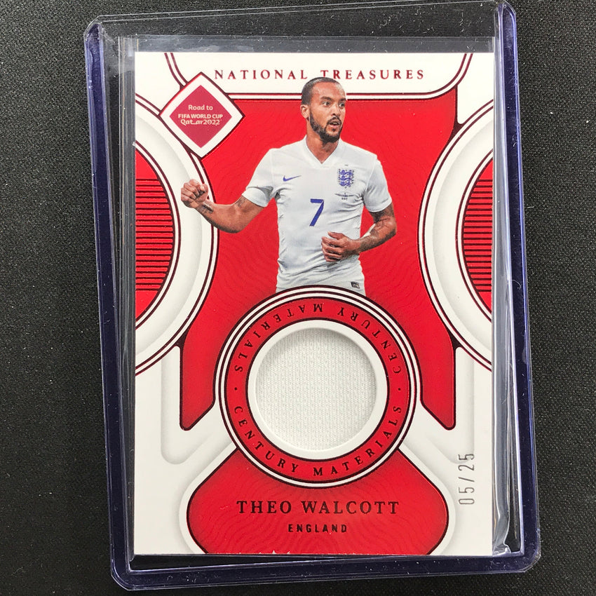2022 National Treasures World Cup Qatar Theo Walcott Century Relic Ruby 5/25