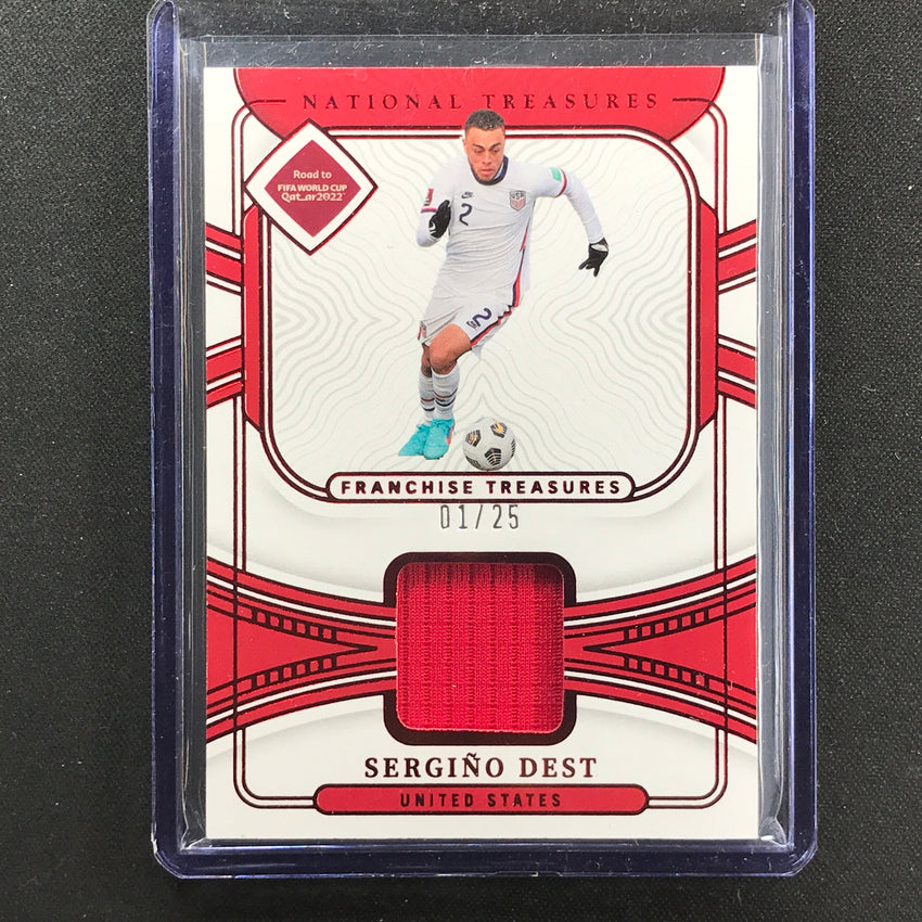 2022 National Treasures World Cup Qatar Sergino Dest Franchise Relic Ruby 1/25