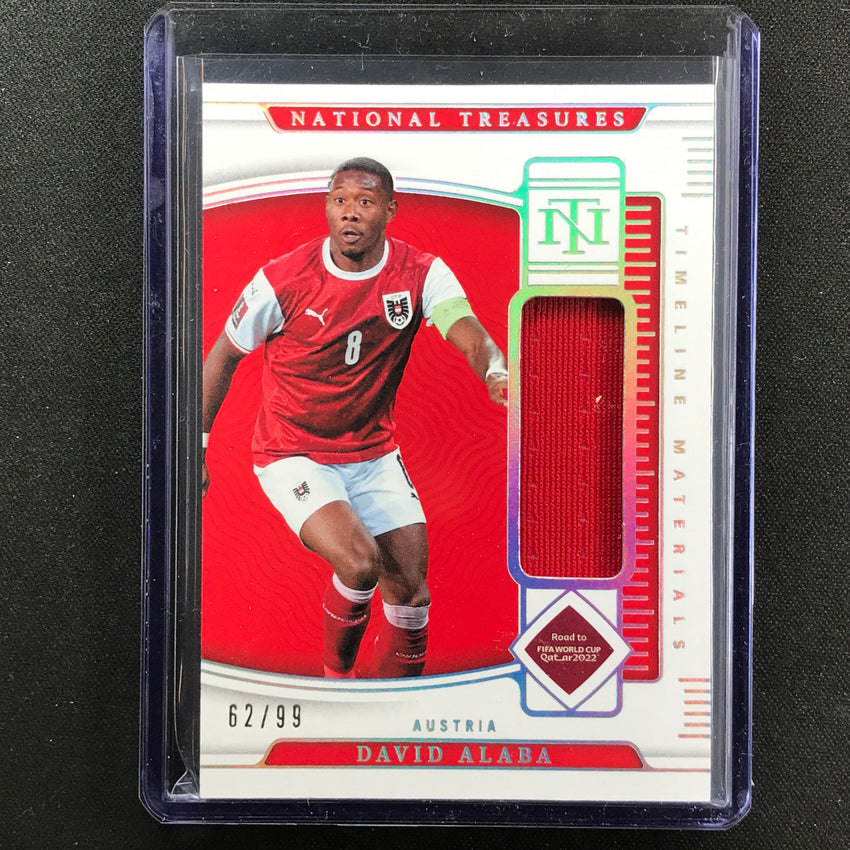 2022 National Treasures World Cup Qatar David Alaba Timeline Relic 62/99