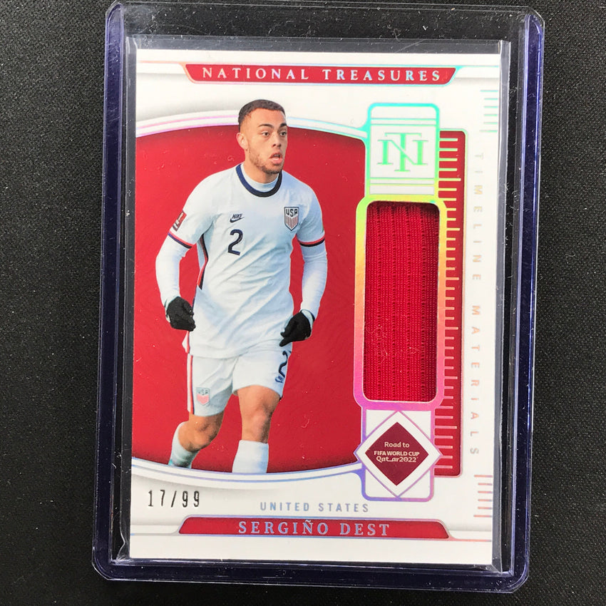 2022 National Treasures World Cup Qatar Sergino Dest Timeline Relic 17/99