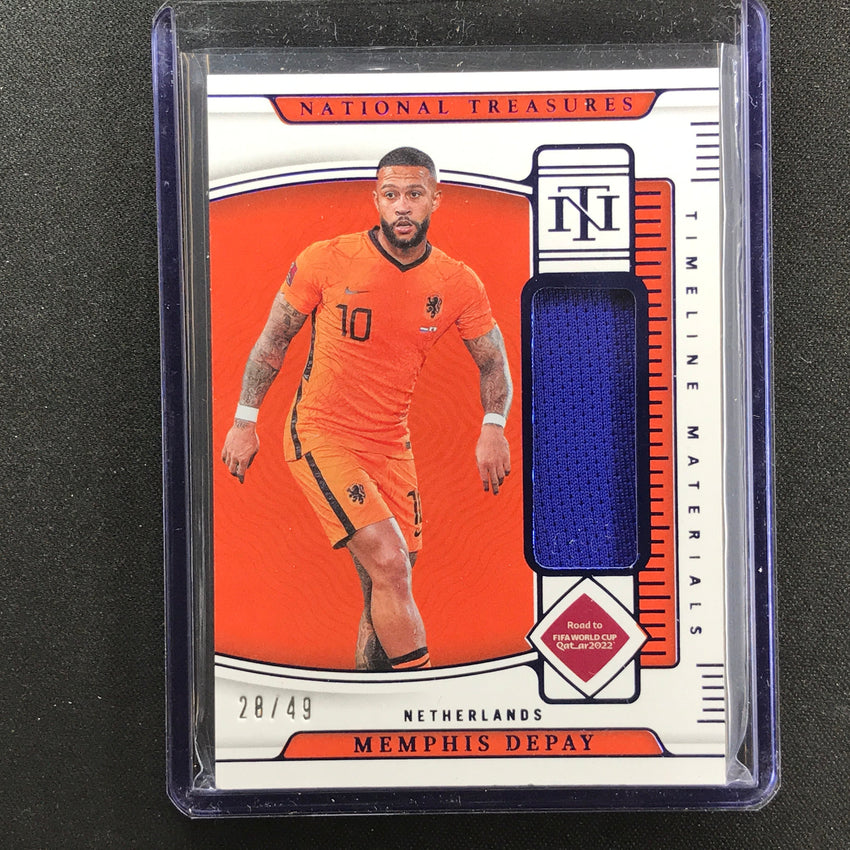 2022 National Treasures World Cup Qatar Memphis Depay Timeline Relic 28/49
