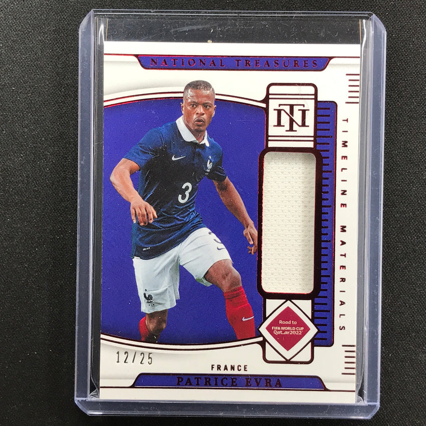 2022 National Treasures World Cup Qatar Patrice Evra Timeline Relic Ruby 12/25