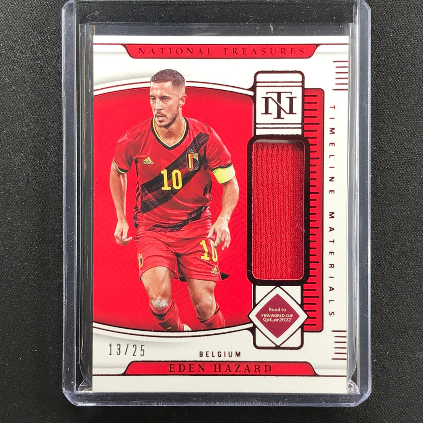 2022 National Treasures World Cup Qatar Eden Hazard Timeline Relic Ruby 13/25