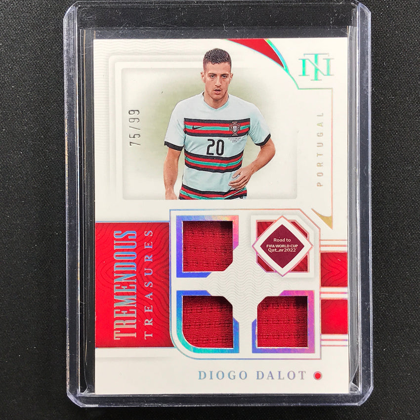 2022 National Treasures World Cup Qatar Diogo Dalot Tremendous Relic 75/99