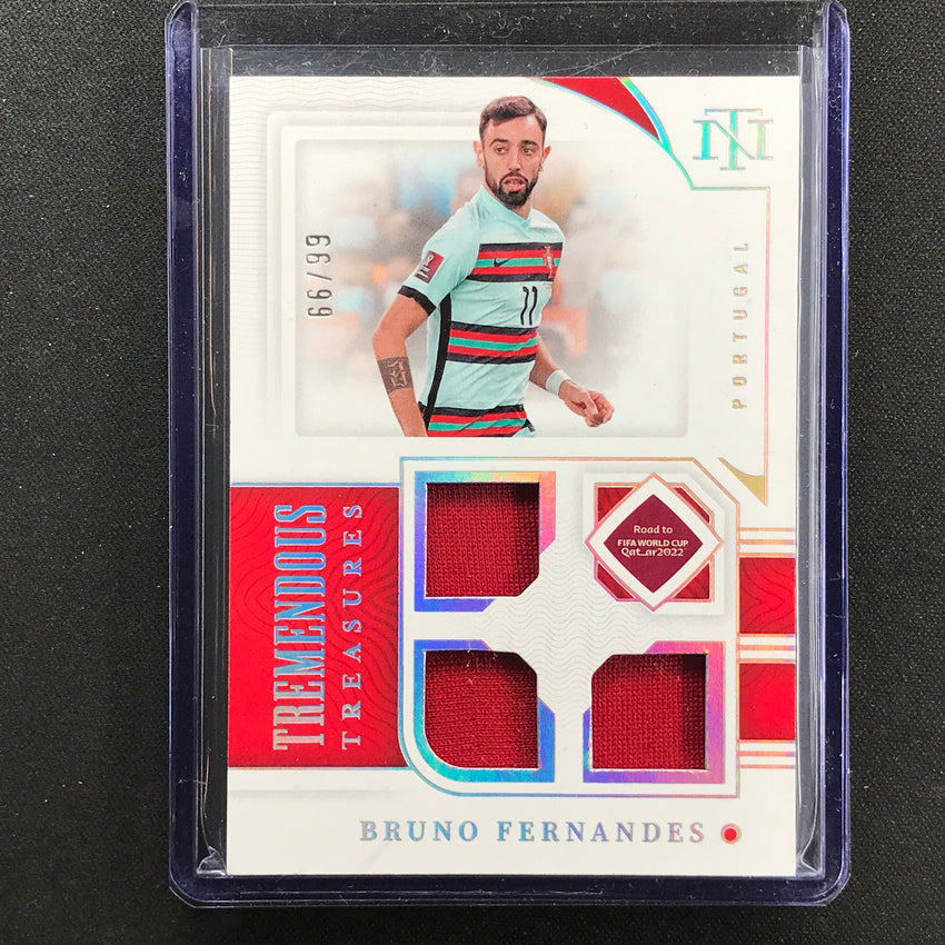 2022 National Treasures World Cup Qatar Bruno Fernandes Tremendous Relic 66/99