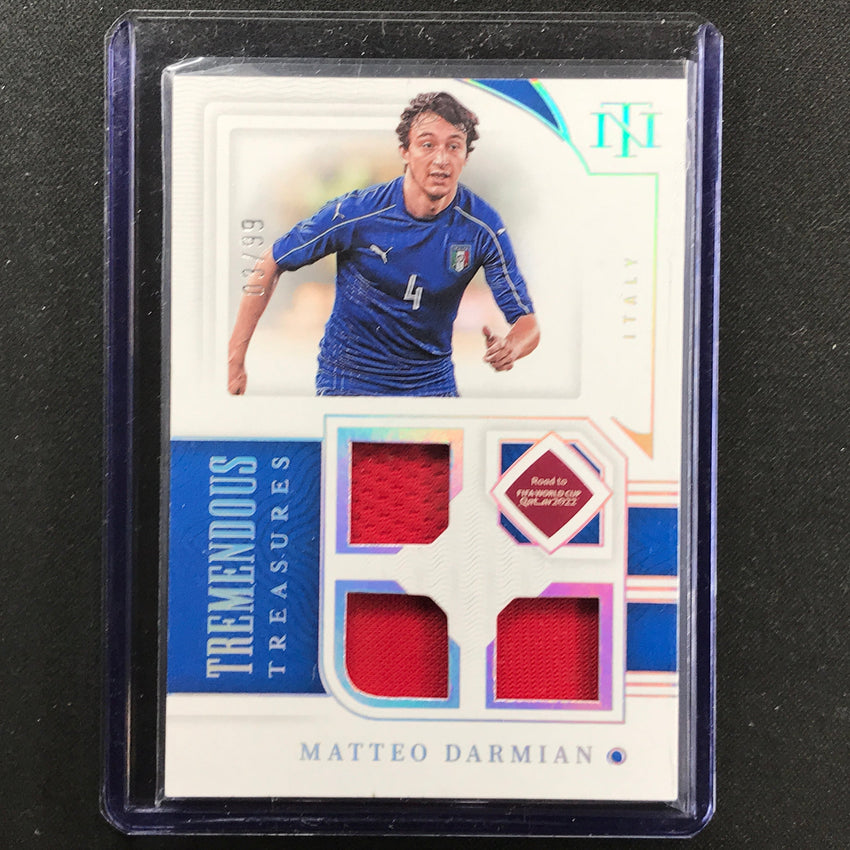 2022 National Treasures World Cup Qatar Matteo Darmian Tremendous Relic 3/99