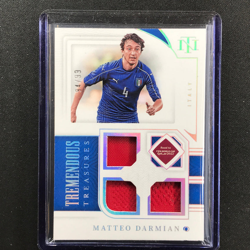 2022 National Treasures World Cup Qatar Matteo Darmian Tremendous Relic 94/99