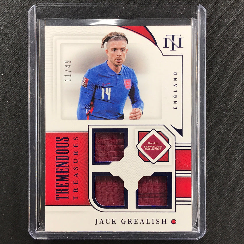 2022 National Treasures World Cup Qatar Jack Grealish Tremendous Relic 11/49