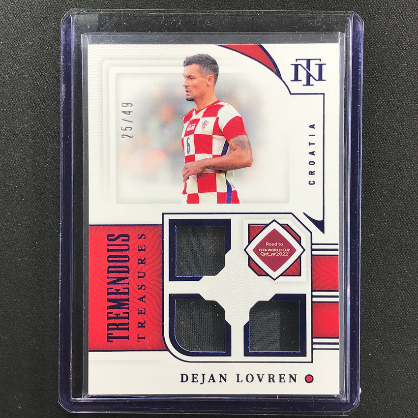 2022 National Treasures World Cup Qatar Dejan Lovren Tremendous Relic 25/49