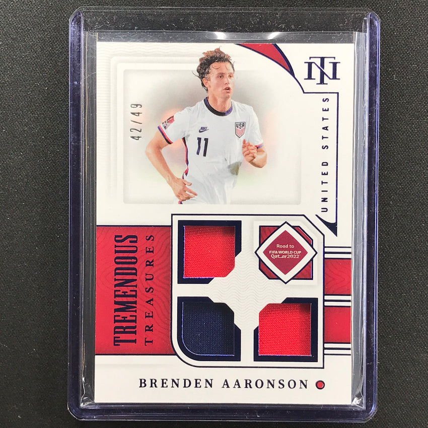 2022 National Treasures World Cup Qatar Brenden Aaronson Tremendous Relic 42/49