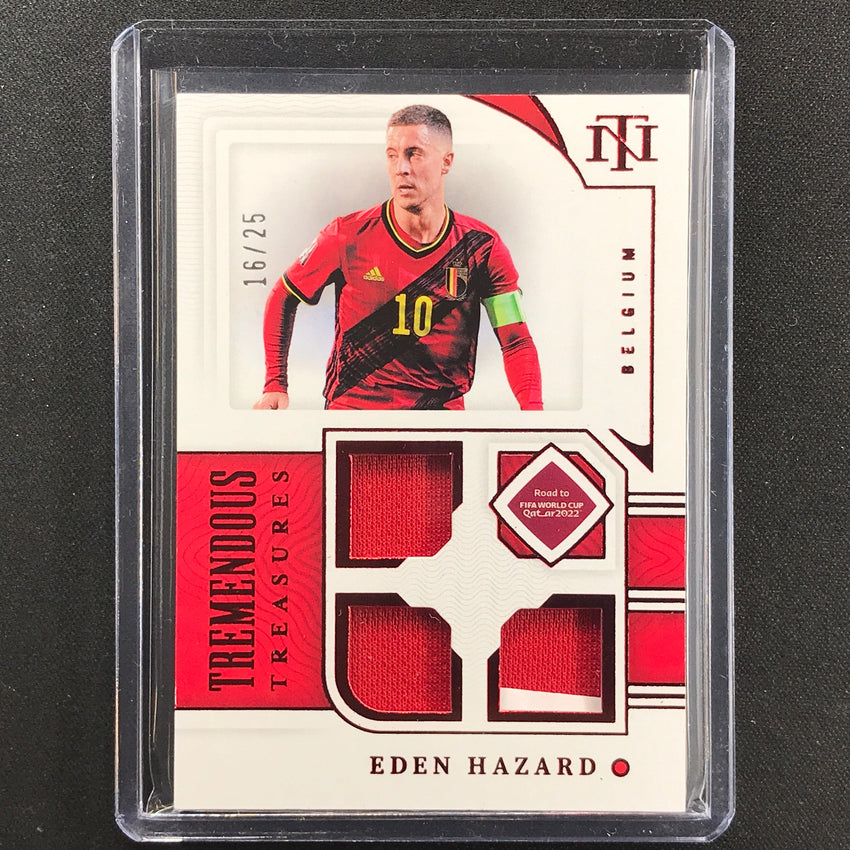 2022 National Treasures World Cup Qatar Eden Hazard Tremendous Relic Ruby 16/25
