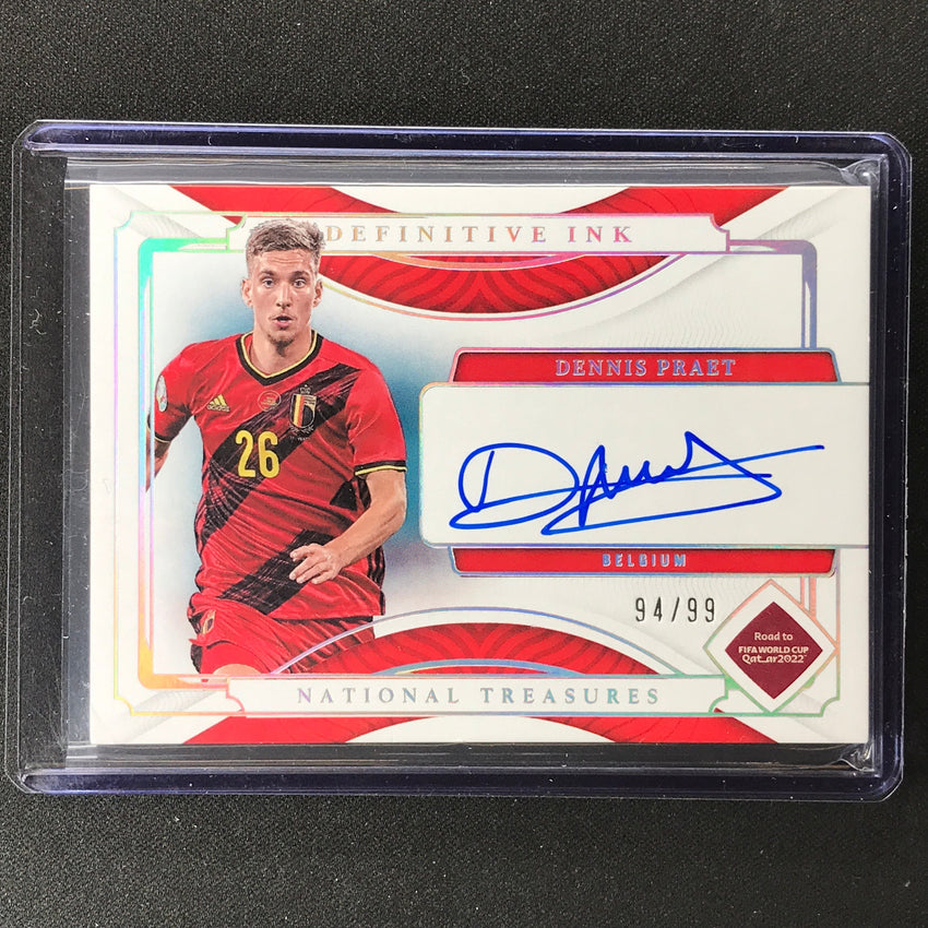 2022 National Treasures World Cup Qatar Dennis Praet Definitive Ink Auto 94/99