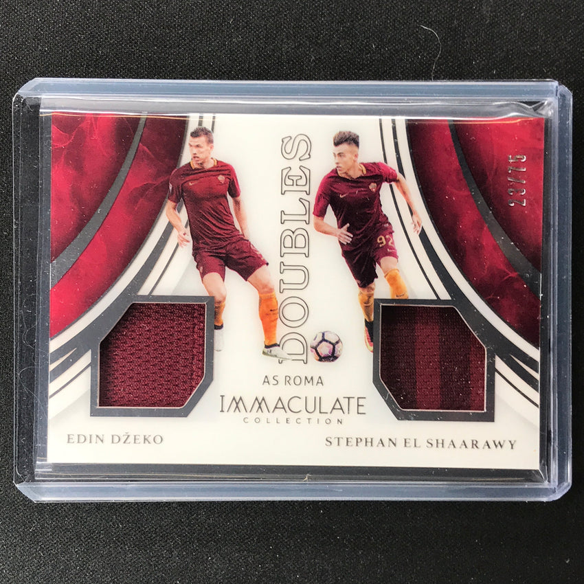 2017 Immaculate Edin Dzeko El Shaarawy Team Doubles Memorabilia Relic 23/75