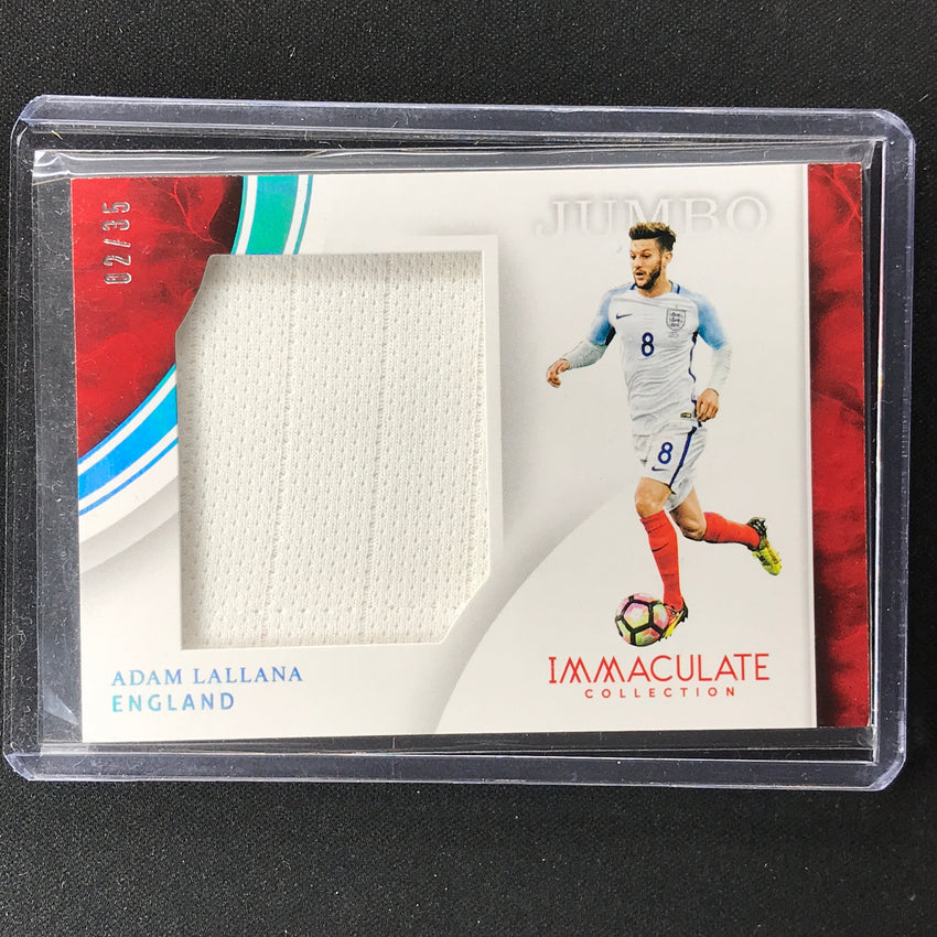 2017 Immaculate Adam Lallana Jumbo Memorabilia Relic Blue 2/35
