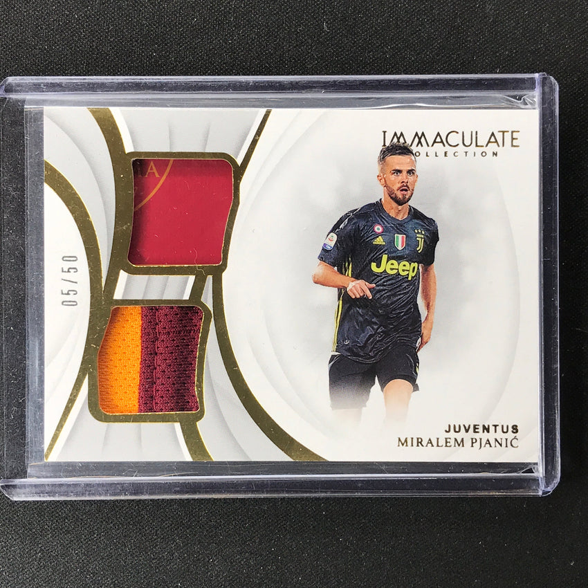 2018-19 Immaculate Miralem Pjanic Dual Patches Gold Relic 5/50