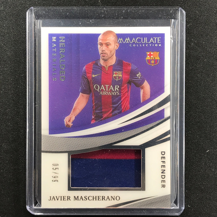 2021 Immaculate Javier Mascherano Heralded Materials Acetate Jersey Relic 5/99