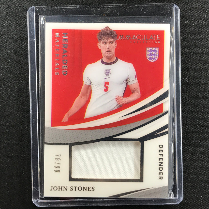 2021 Immaculate John Stones Heralded Materials Acetate Jersey Relic 78/99