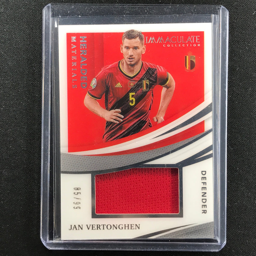 2021 Immaculate Jan Vertonghen Heralded Materials Acetate Jersey Relic 85/99