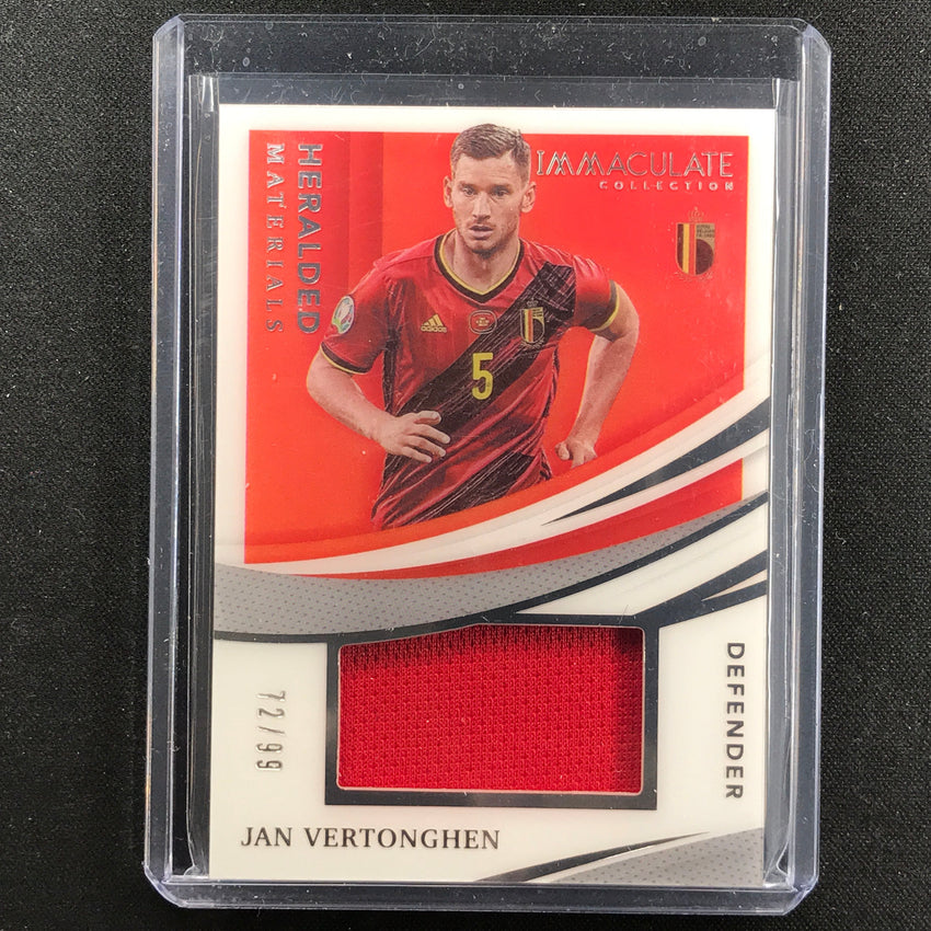 2021 Immaculate Jan Vertonghen Heralded Materials Acetate Jersey Relic 72/99