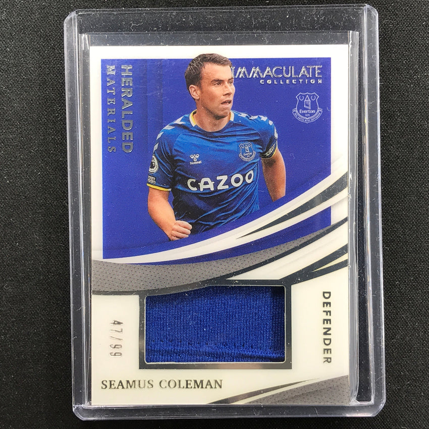 2021 Immaculate Seamus Coleman Heralded Materials Acetate Jersey Relic 47/99