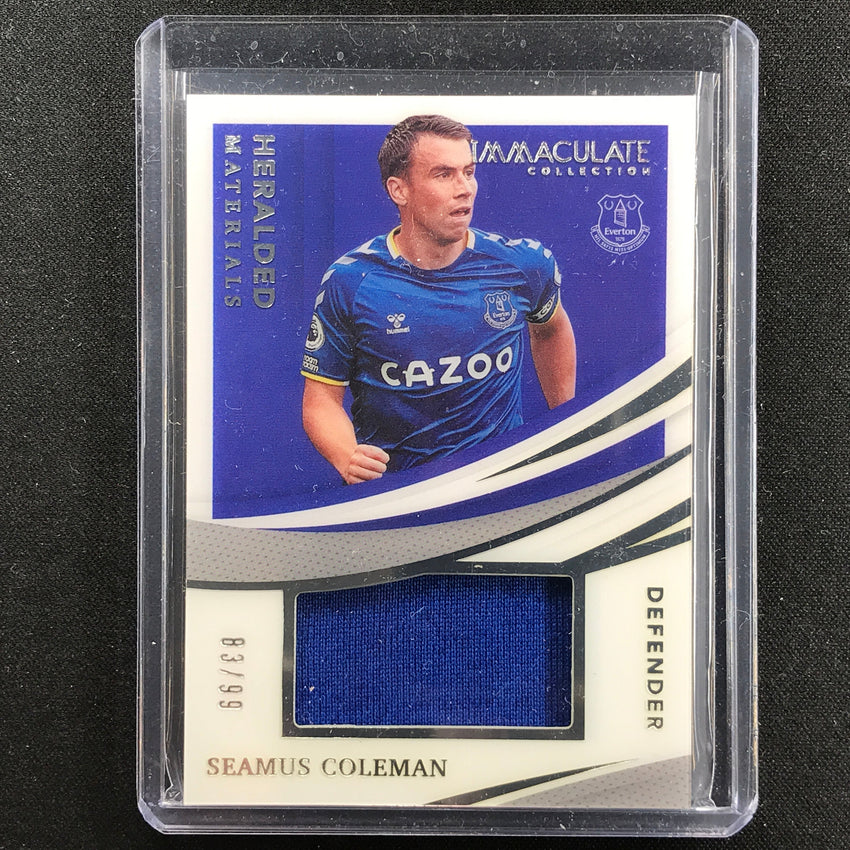 2021 Immaculate Seamus Coleman Heralded Materials Acetate Jersey Relic 83/99