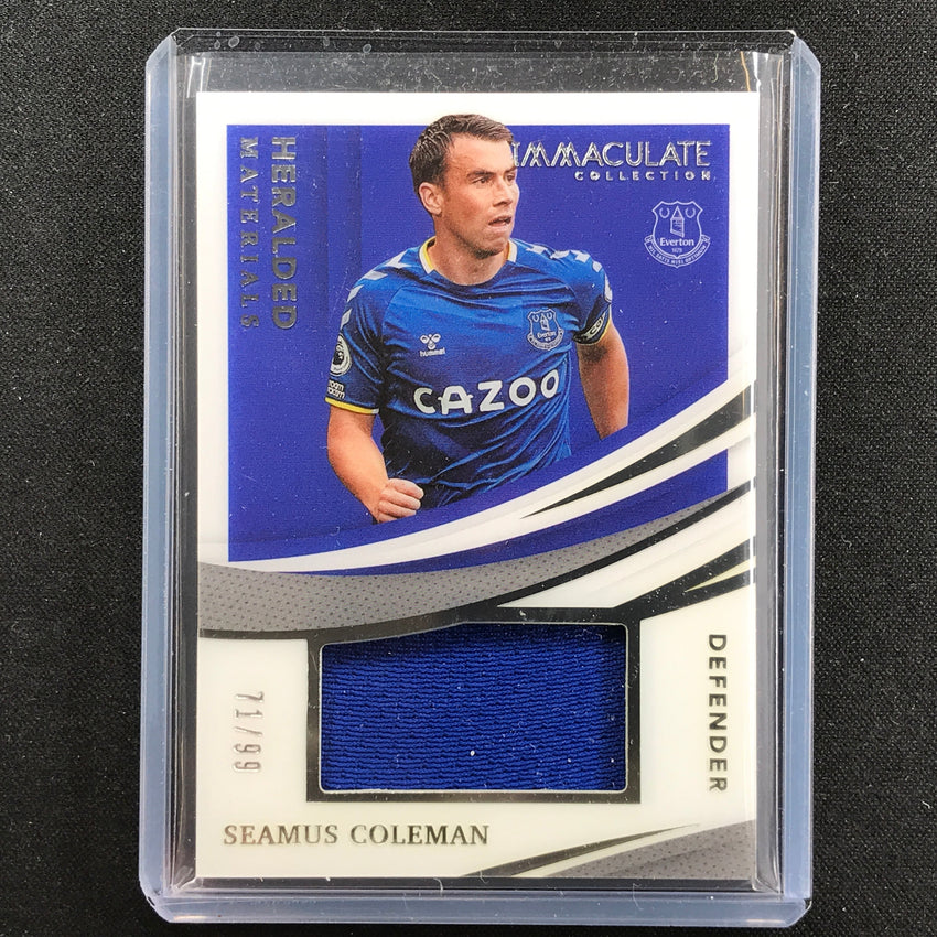 2021 Immaculate Seamus Coleman Heralded Materials Acetate Jersey Relic 71/99